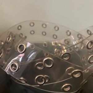Clear Belt with Silver Eyelets